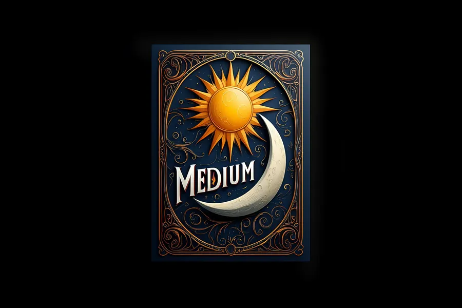 Carte illustrée Medium, soleil et lune