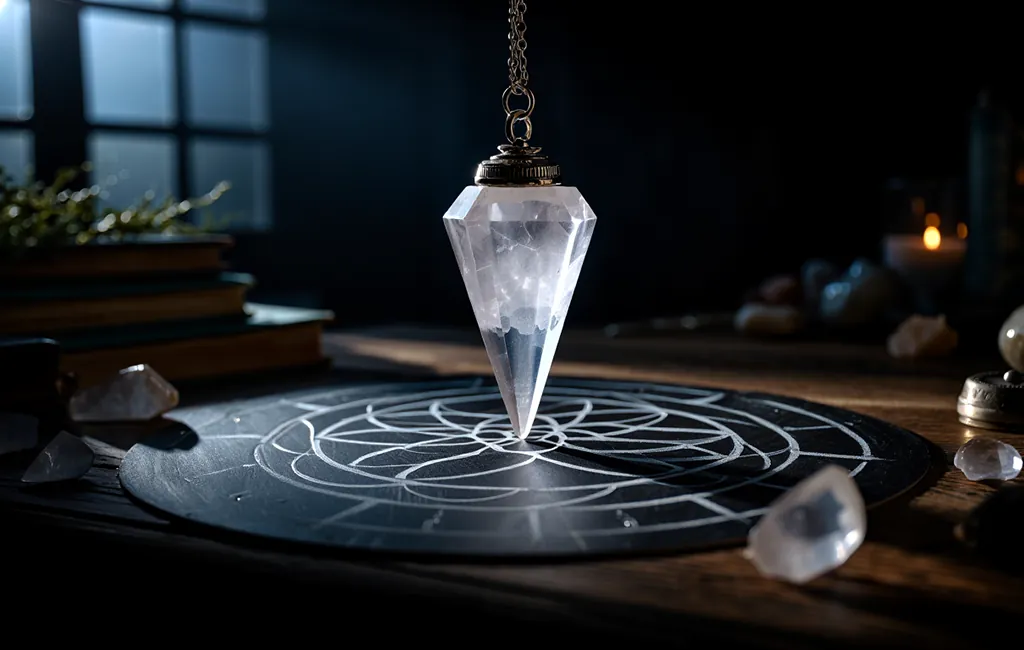 Pendule en quartz au dessus d'un cercle gravé